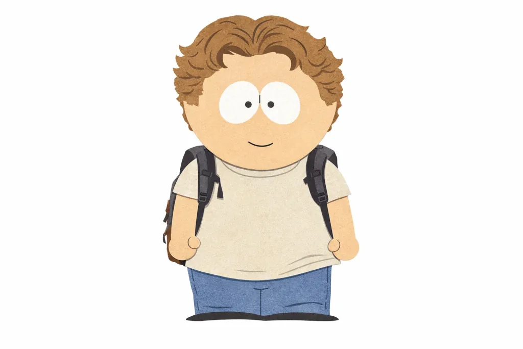 South Park caricature style — paper cutout TV satire ChatGPT AI cartoon portrait